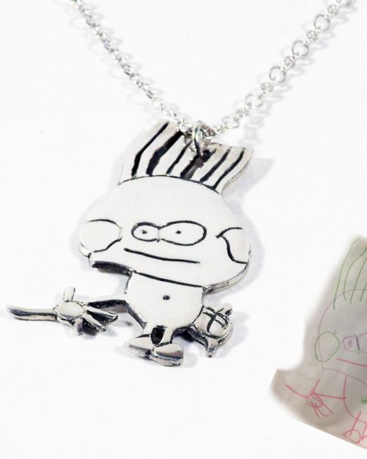 Transform a child's drawing into jewelry